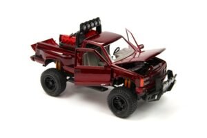 Motormax GMC Sierra GT Pickup 1992 kırmızı 1:24 ölçek diecast model araba