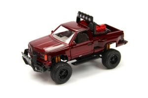 Motormax GMC Sierra GT Pickup 1992 kırmızı 1:24 ölçek diecast model araba