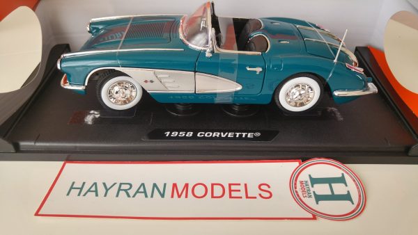 1958 Corvette Chevrolet motormax diecast metal model maket araba hayranmodels 1/18 scale vintage car model dekorasyon hediye decor dekor