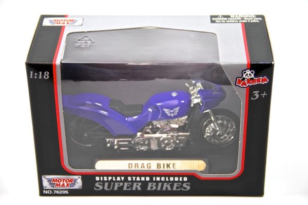 DRAG BIKE 1:18 Motormax Super Bikes Motosiklet Maketi 76205 Moto cycle Diecast Motosiklet Metal Hobi Model Maket hayran models