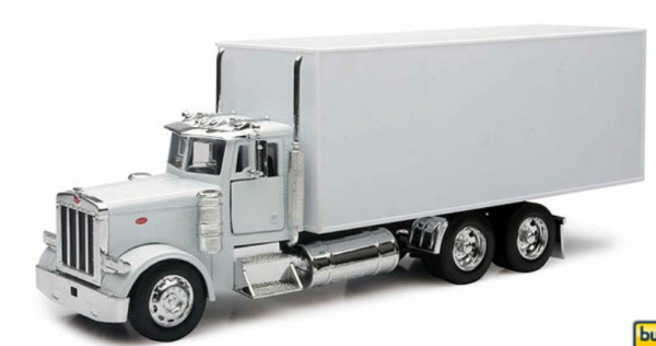 PETERBILT Model 379 Box Delivery Truck NEWRAY Diecast 132 Scale White 12243