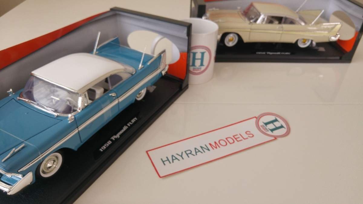1958 Plymouth Fury Hard Top motormax diecast metal model maket araba hayranmodels 118 scale vintage car model dekorasyon hediye decor dekor blue mavi 6 (1)