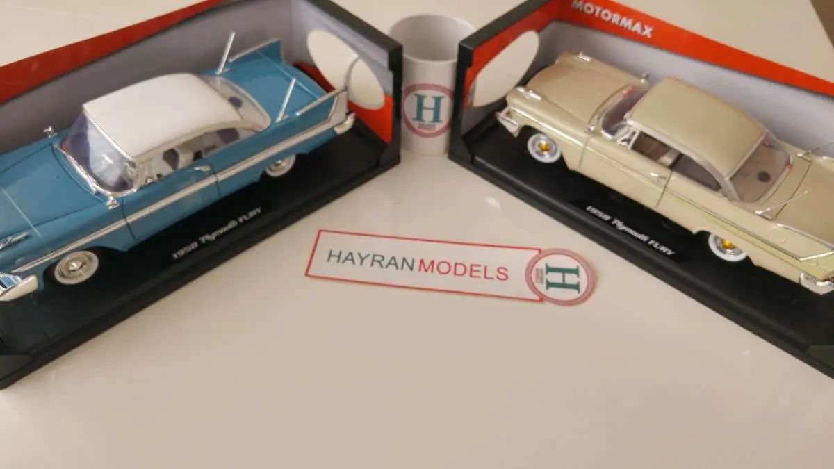1958 Plymouth Fury Hard Top motormax diecast metal model maket araba hayranmodels 118 scale vintage car model dekorasyon hediye decor dekor blue mavi 6 (1)