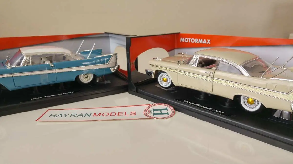 1958 Plymouth Fury Hard Top motormax diecast metal model maket araba hayranmodels 118 scale vintage car model dekorasyon hediye decor dekor blue mavi 6 (1)