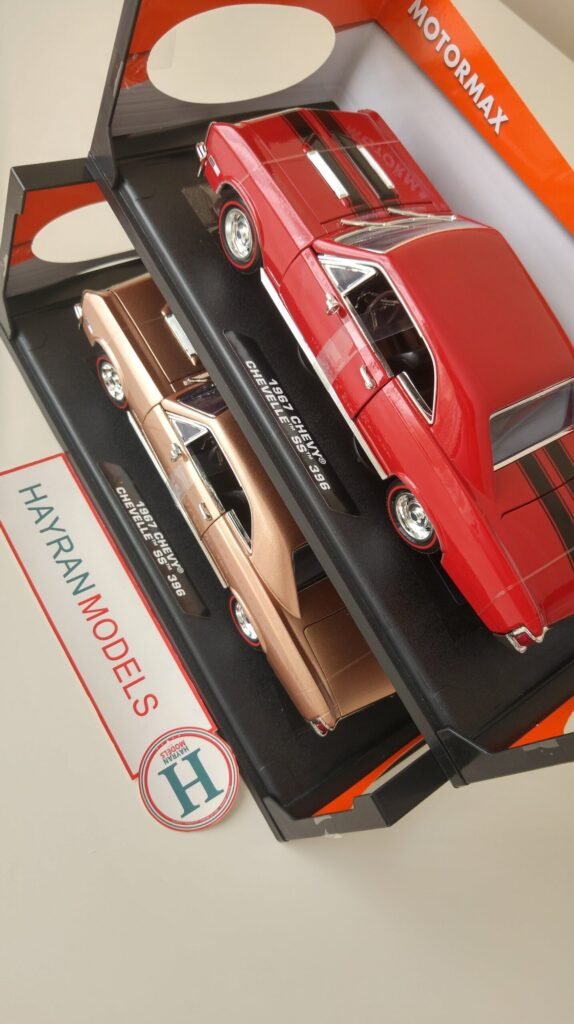 1967 Chevy Chevelle motormax diecast metal model maket araba chevrolet hayranmodels 118 scale vintage car model dekorasyon hediye decor kırmızı red 6-min