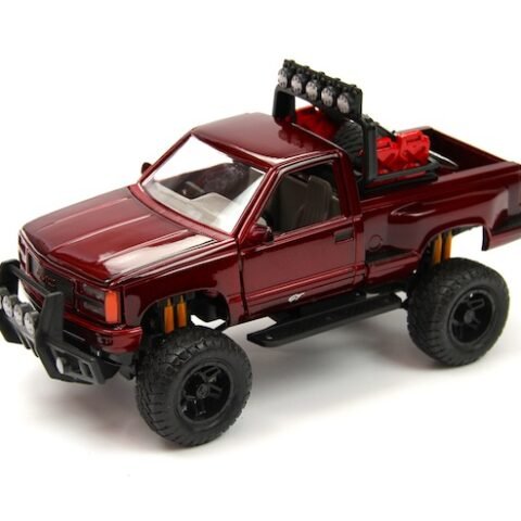 Motormax GMC Sierra GT Pickup 1992 kırmızı 1:24 ölçek diecast model araba