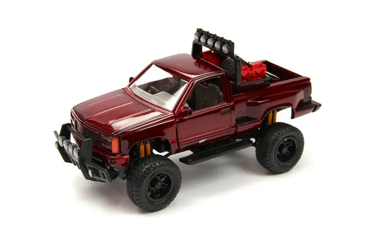 Motormax GMC Sierra GT Pickup 1992 kırmızı 1:24 ölçek diecast model araba