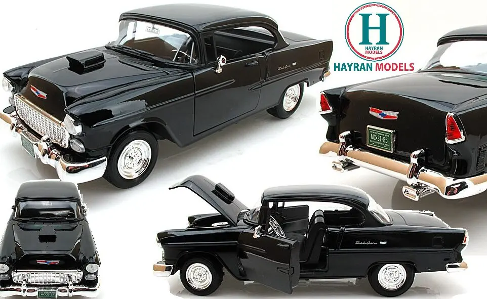 1955 Chevrolet Bel Air Hardtop Custom 1:18 Motormax Diecast Model Araba