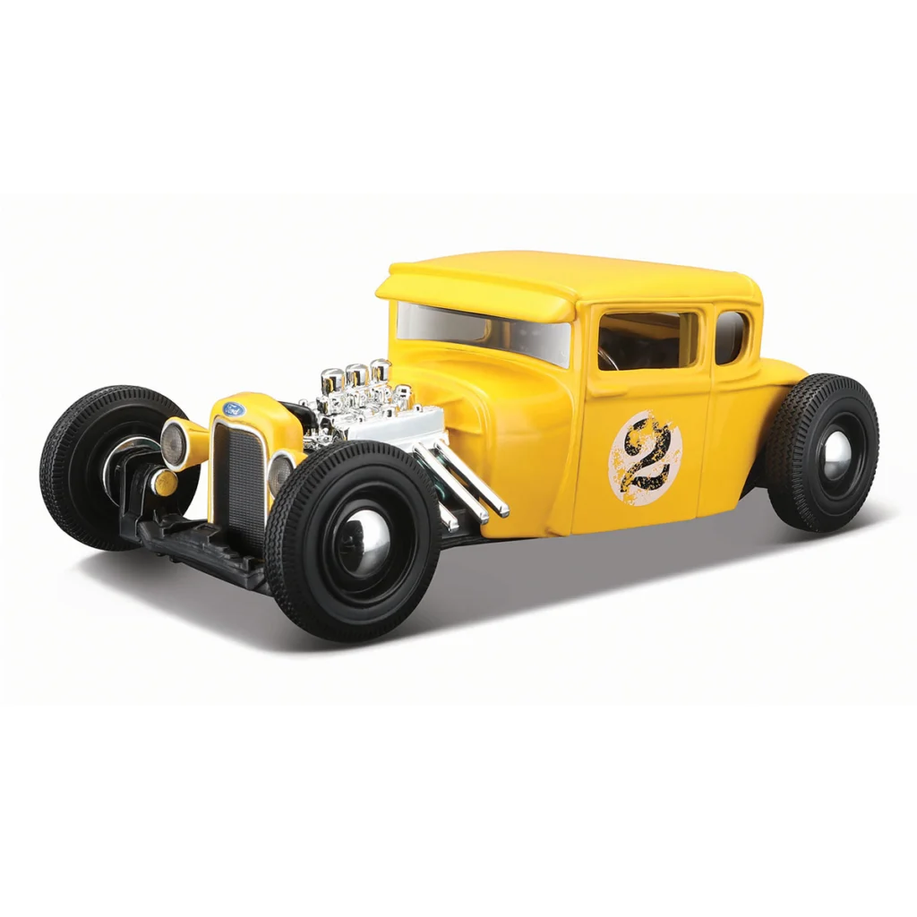 Maisto tarafından üretilen 1929 Ford Model A 1:24 ölçek diecast metal model araba, klasik Ford tasarımını detaylı metal gövde yapısıyla yansıtmaktadır.